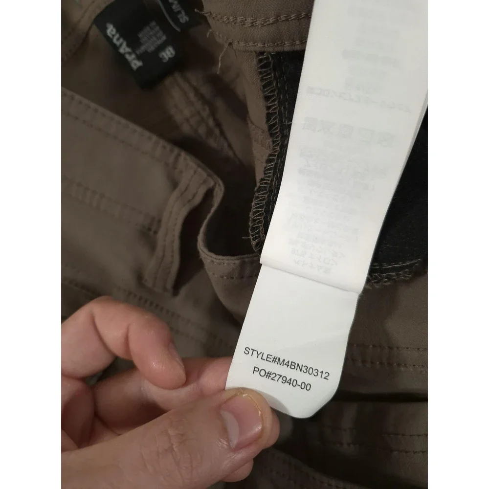 PrAna Brion Pants Mens 38x30 Beige Slim Fit Stretch Nylon 5 Pocket Outdoor